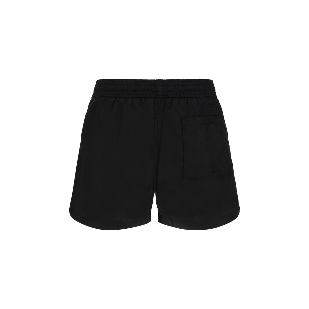 Off-White Blue Cotton Swimshorts for Elevated Summer Style