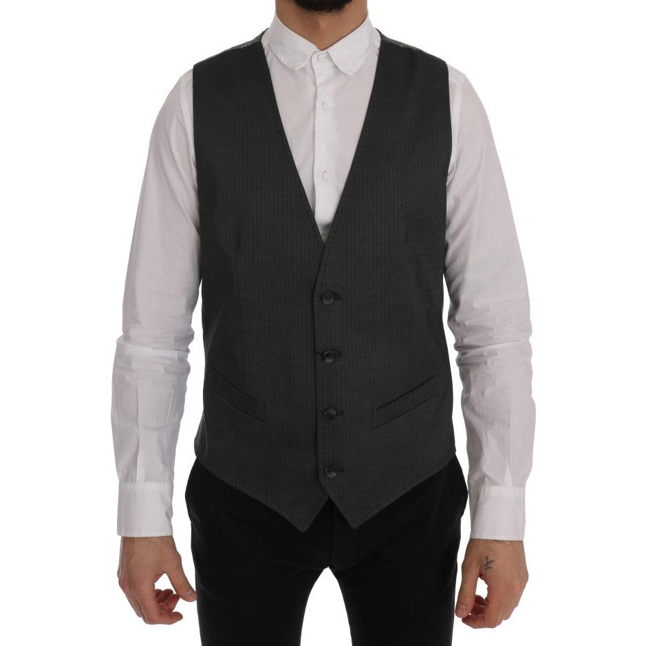 Dolce & Gabbana Sleek Gray Cotton-Rayon Waistcoat Vest