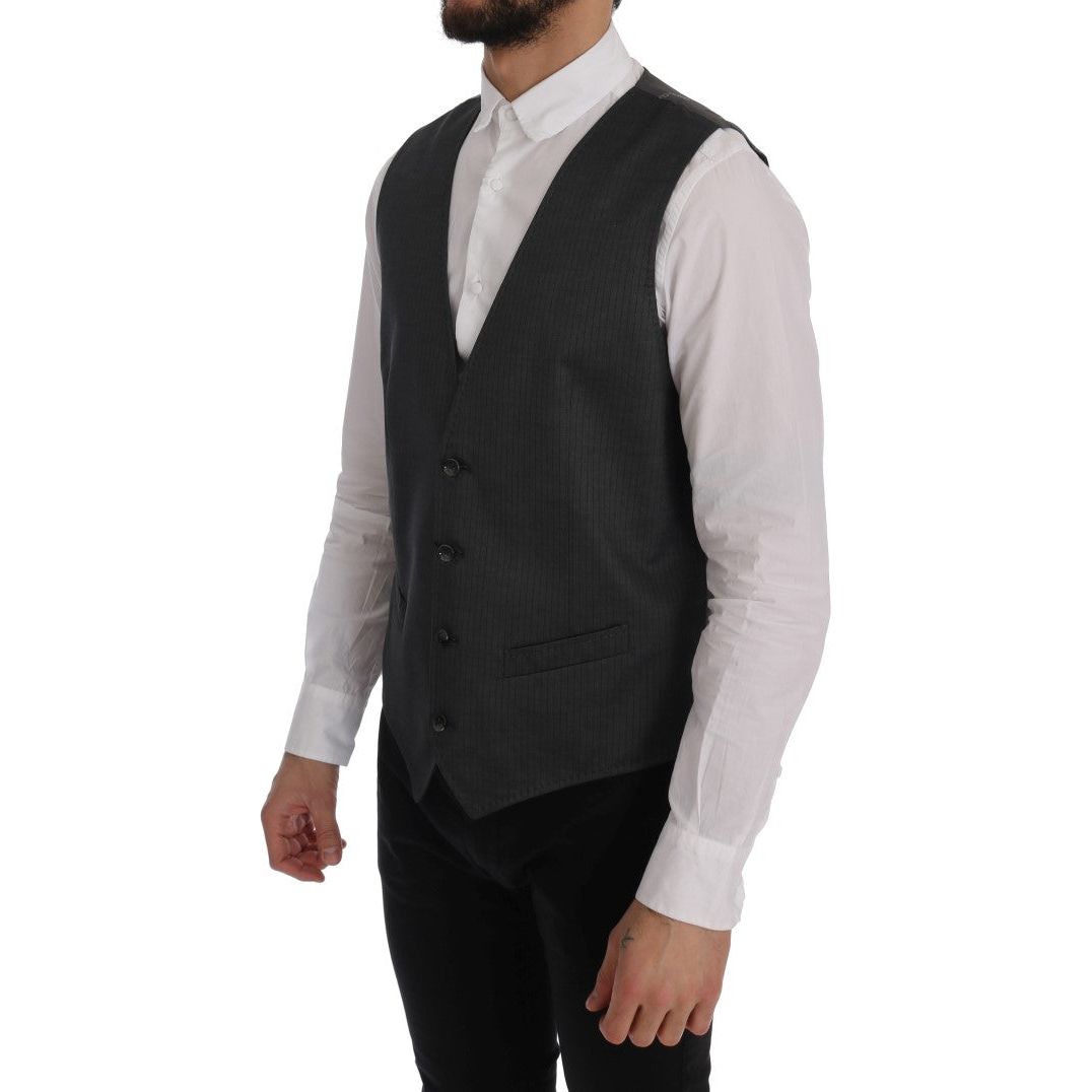 Dolce & Gabbana Sleek Gray Cotton-Rayon Waistcoat Vest