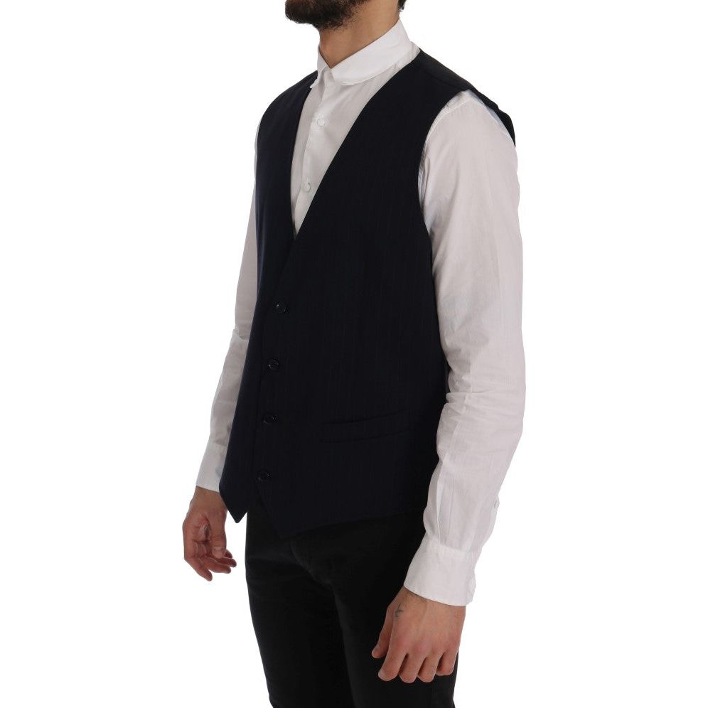 Dolce & Gabbana Grey Wool Blend Waistcoat Vest