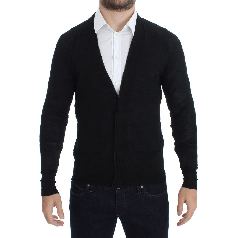 Costume National Black Merino Wool Cardigan