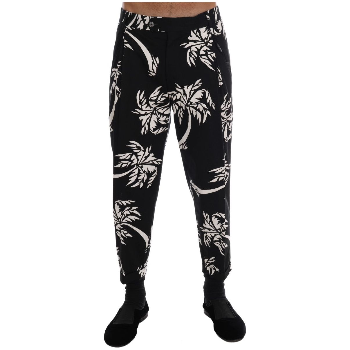Dolce & Gabbana Black Cotton Ankle Trousers Luxe Style