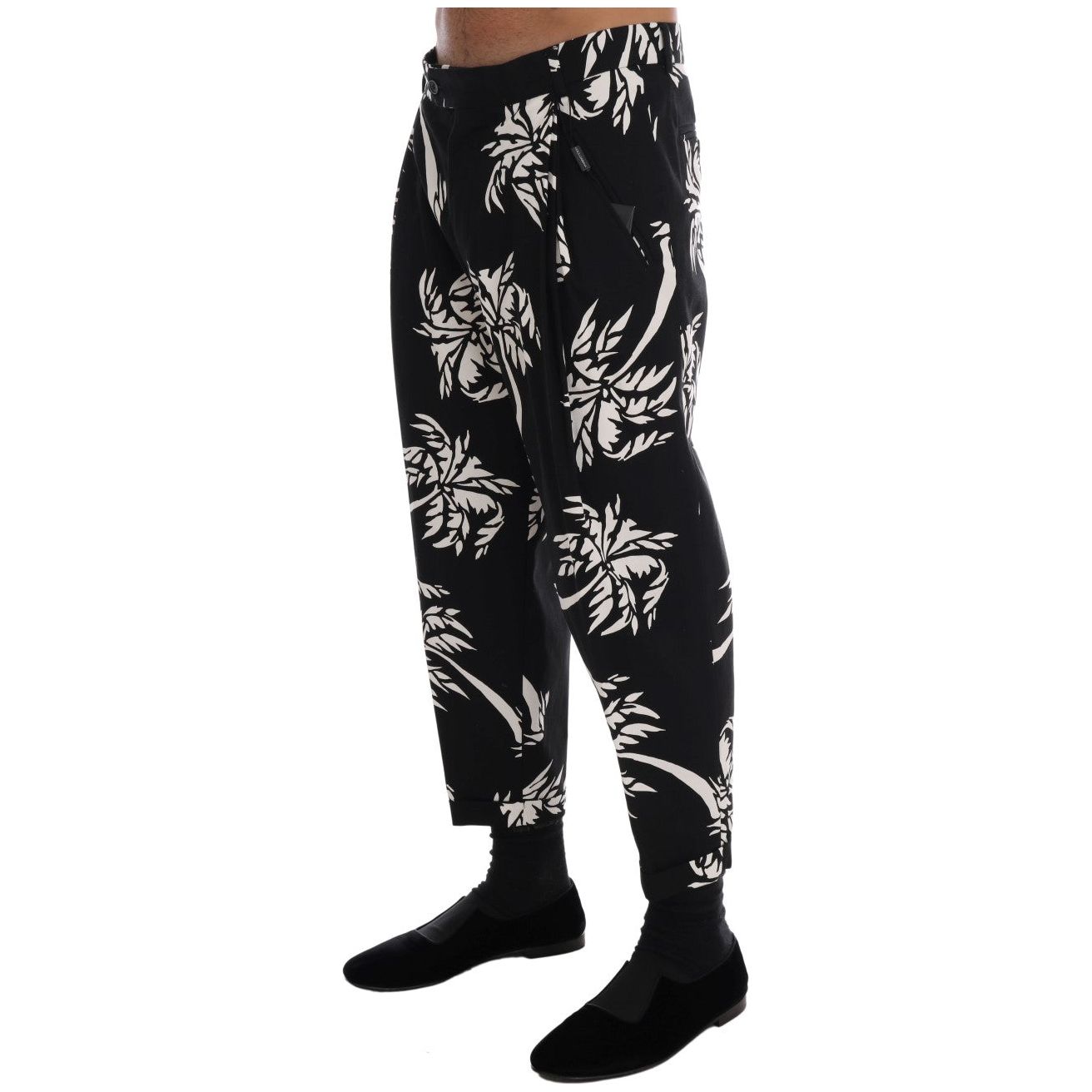 Dolce & Gabbana Black Cotton Ankle Trousers Luxe Style