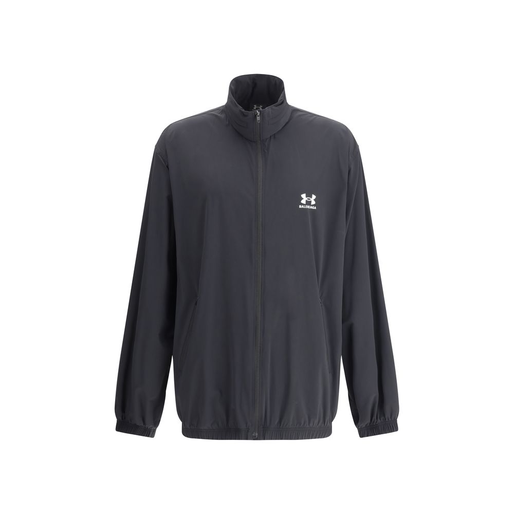 Balenciaga Black Cotton Jacket with Iconic Monogram Design
