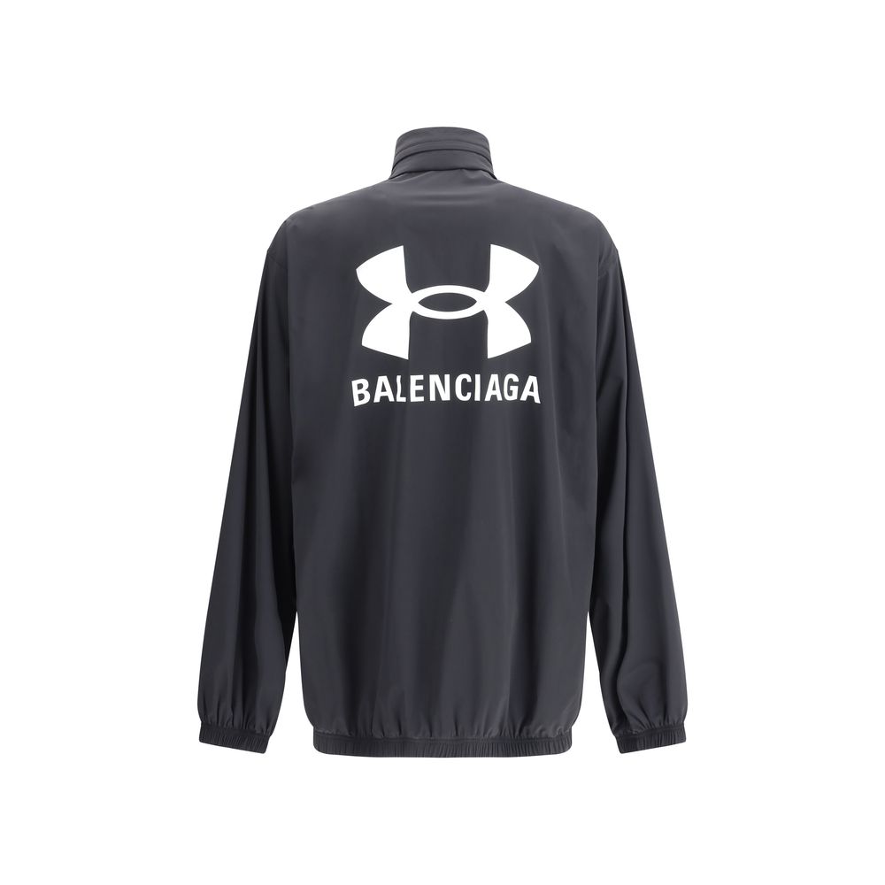 Balenciaga Black Cotton Jacket with Iconic Monogram Design