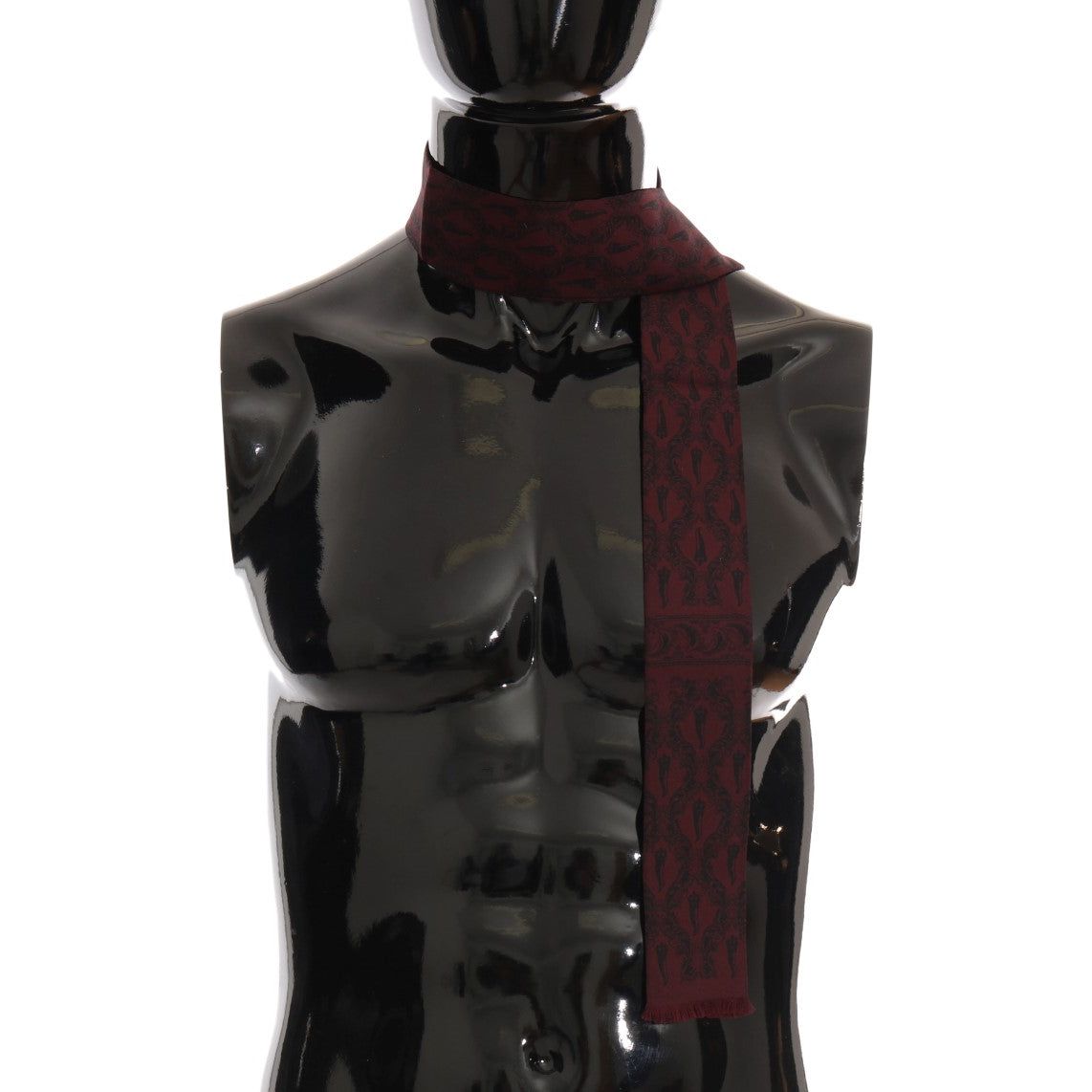 Dolce & Gabbana Bordeaux Silk Crown Chili Print Scarf