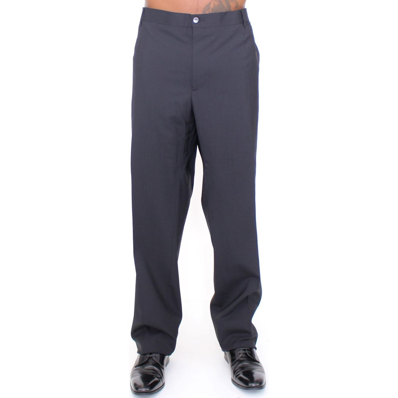 Dolce & Gabbana Black Wool Trousers with Elegant Pleats