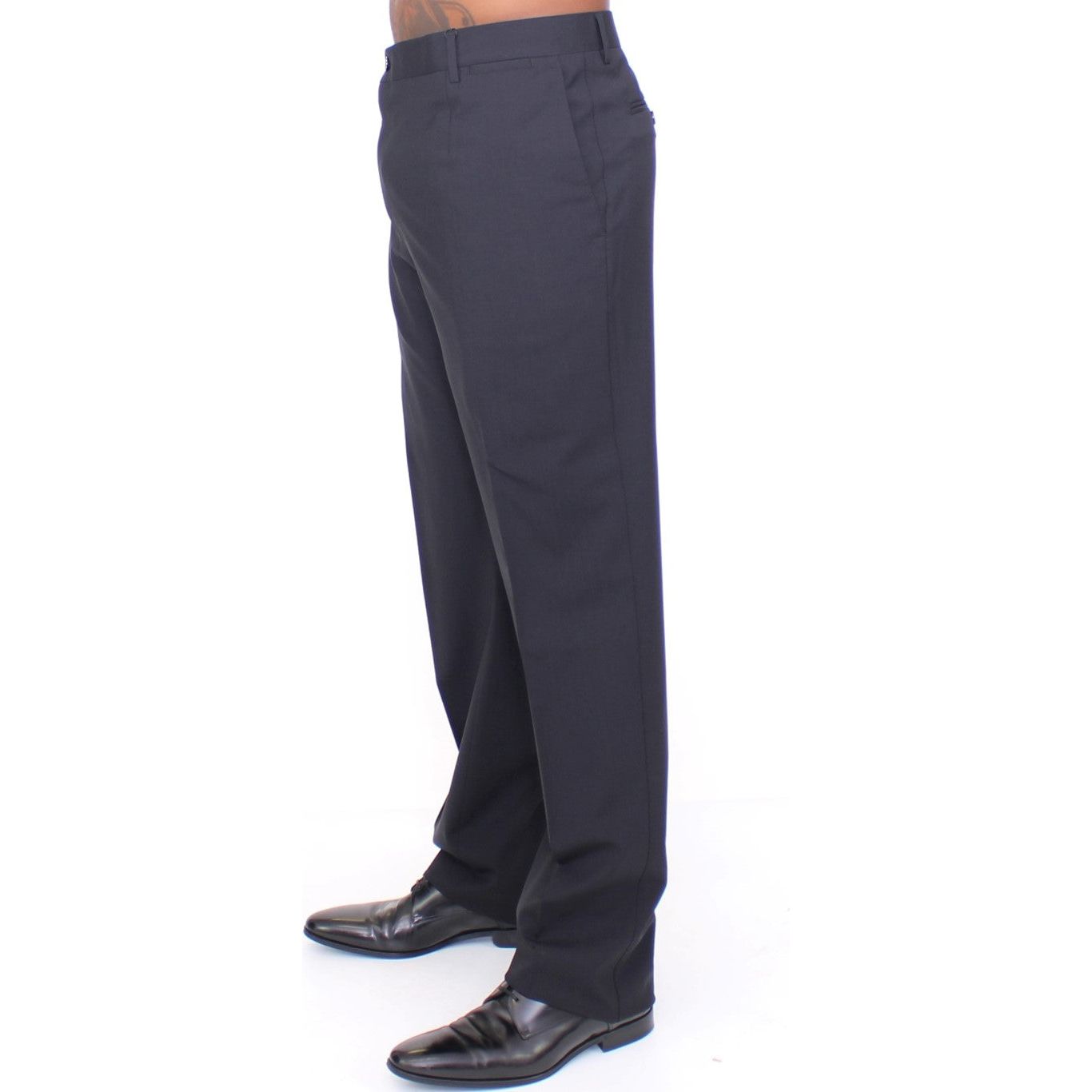 Dolce & Gabbana Black Wool Trousers with Elegant Pleats