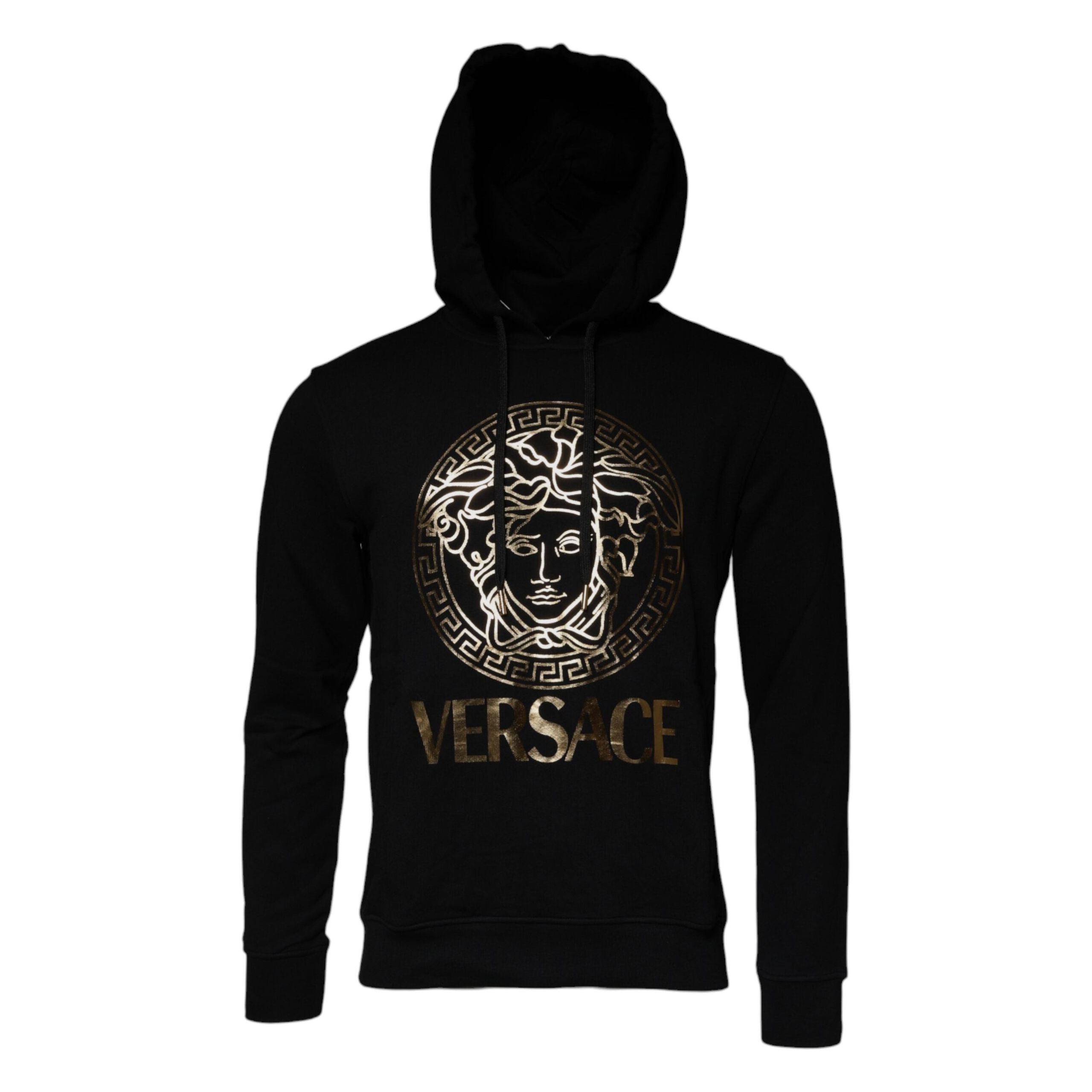 Versace Black Medusa Cotton Hoodie Pullover Sweatshirt