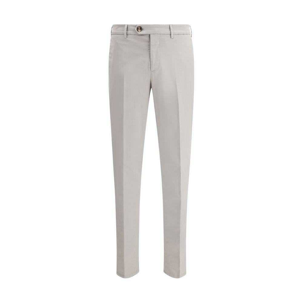 Brunello Cucinelli Grey Cotton Trousers for Effortless Elegance
