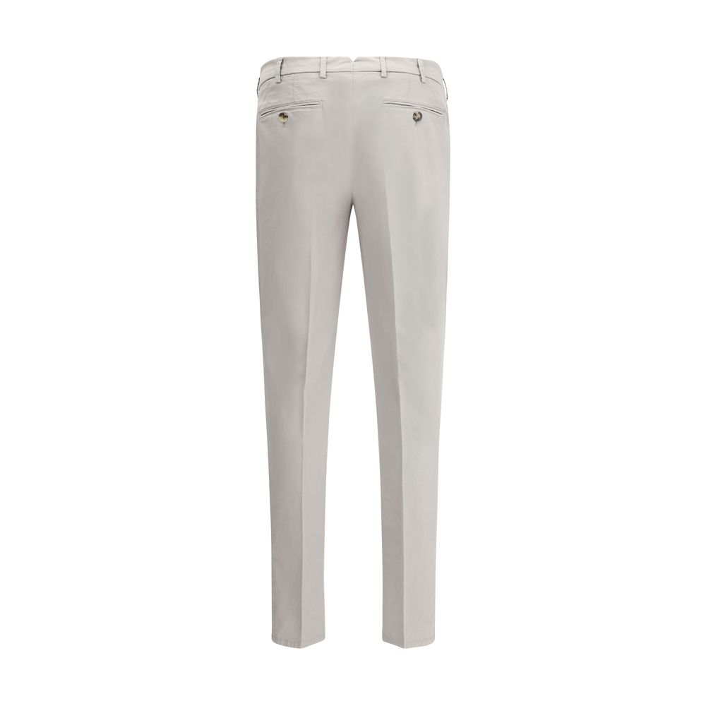 Brunello Cucinelli Grey Cotton Trousers for Effortless Elegance