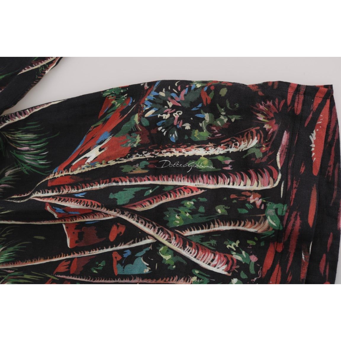 Dolce & Gabbana Black Cotton Sicilian Volcano Motive Polo Tee Luxury