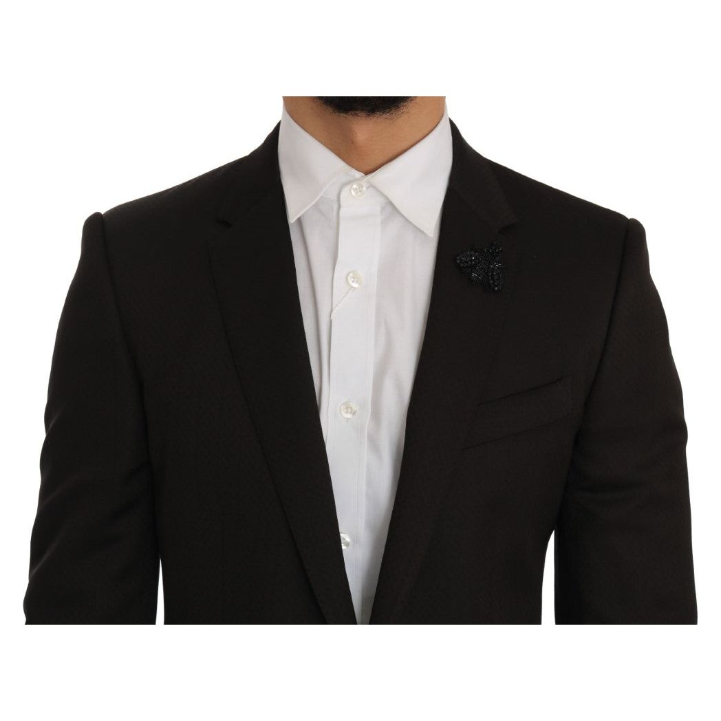 Dolce & Gabbana Brown Jacquard Suit Jacket