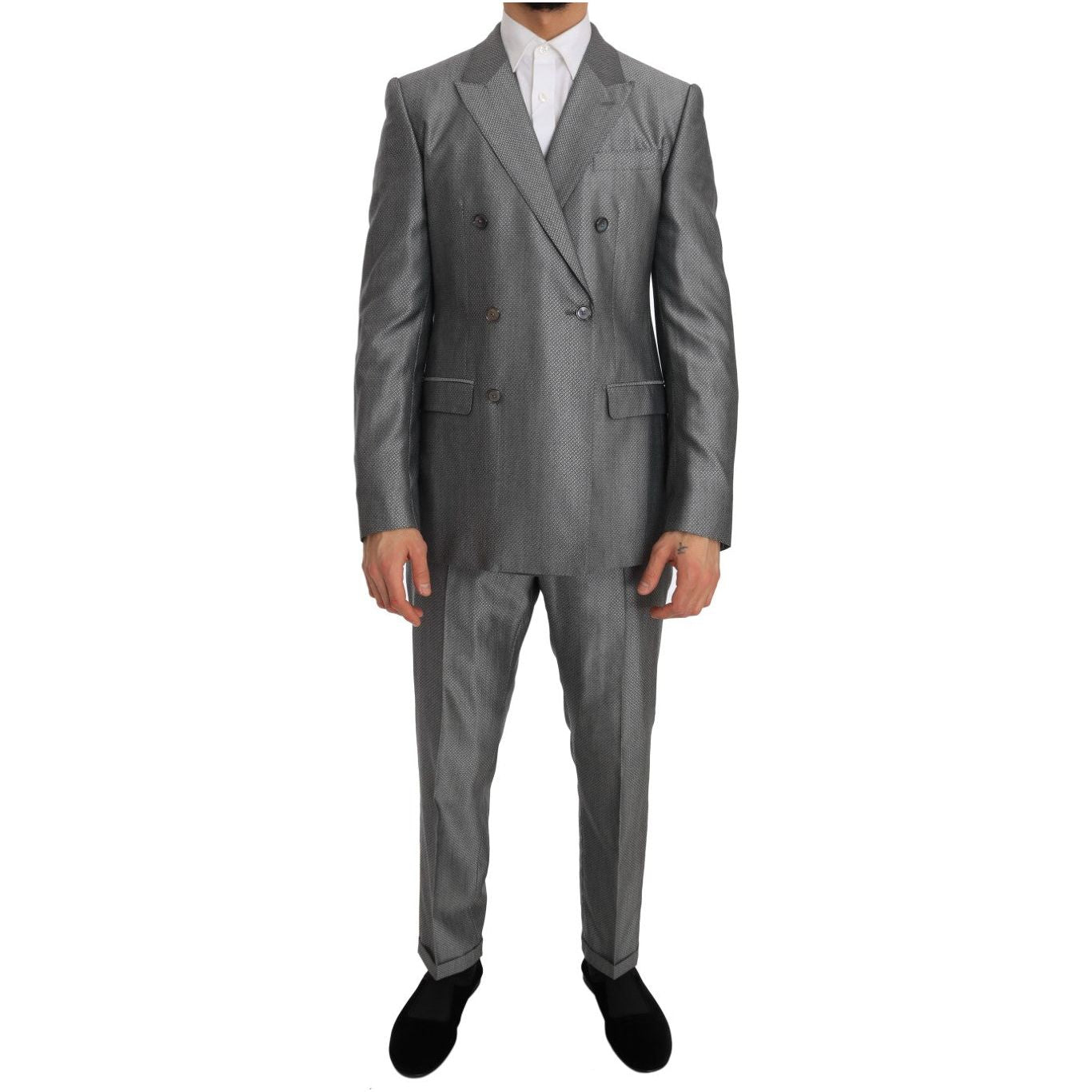 Dolce & Gabbana Black Wool Double-Breasted Suit Jacket