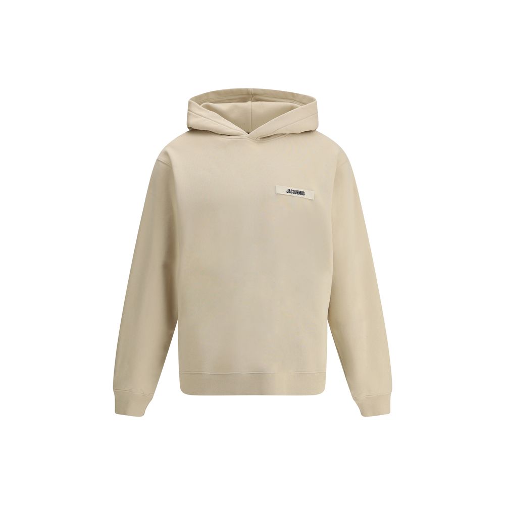 Jacquemus Grey Cotton Logoed Hoodie for Contemporary Luxury Style