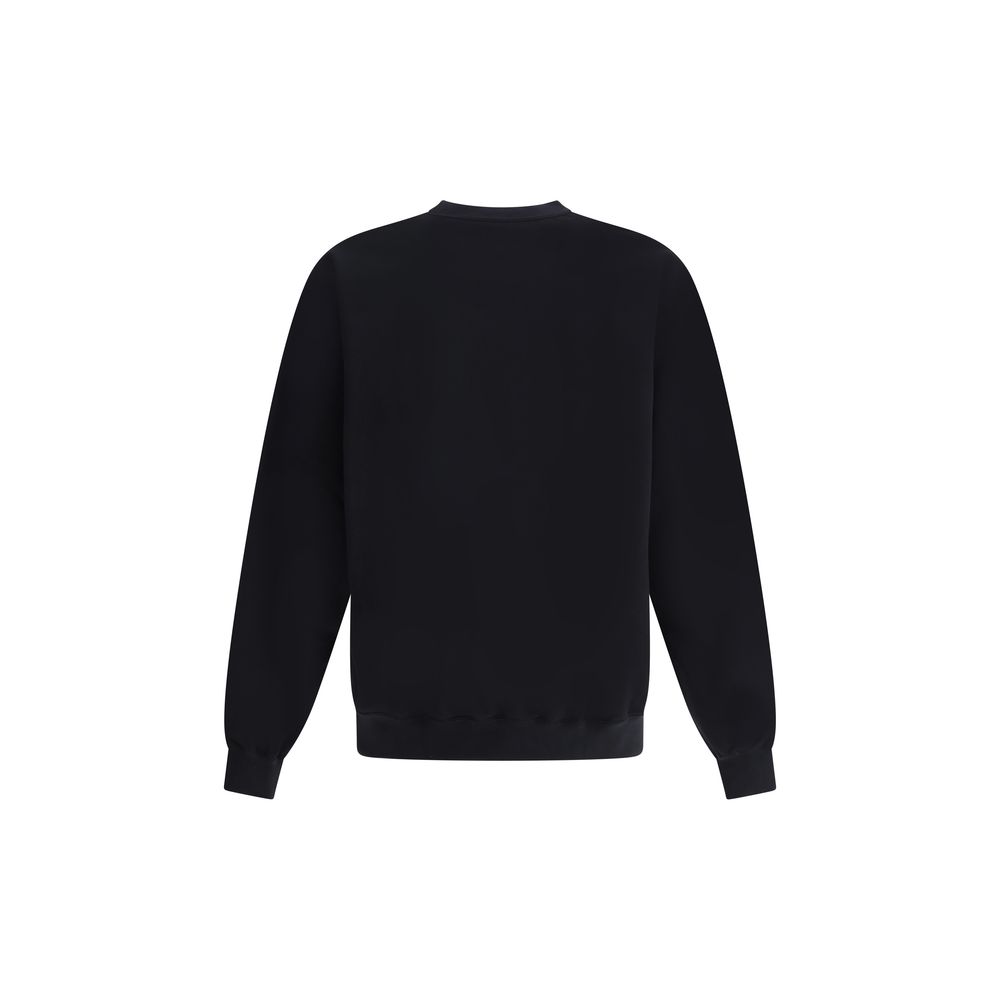 Y-3 Black Cotton Sweatshirt with Maxi Print for Elevated Street Style