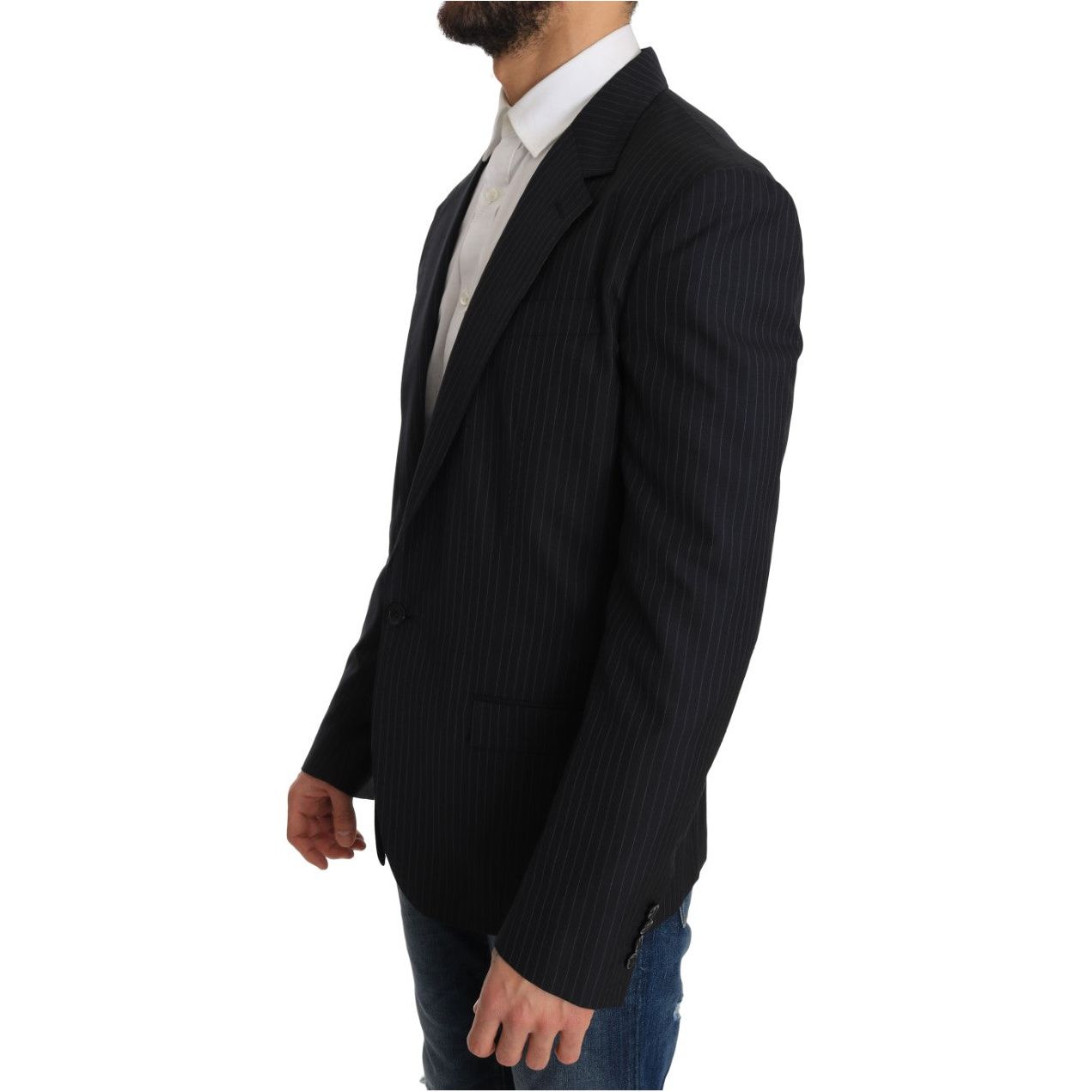 Dolce & Gabbana Grey Wool Silk Blazer