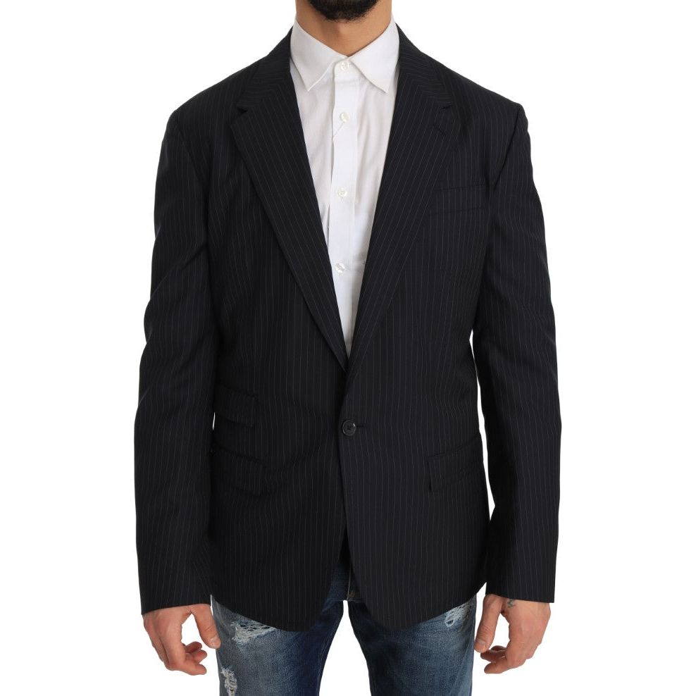 Dolce & Gabbana Grey Wool Silk Blazer