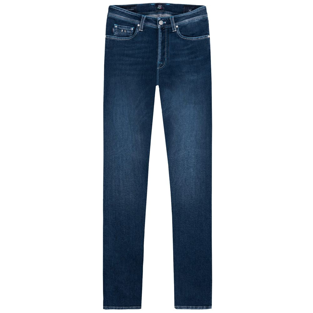 Tramarossa Blue Cotton Jeans for Effortless Elegance