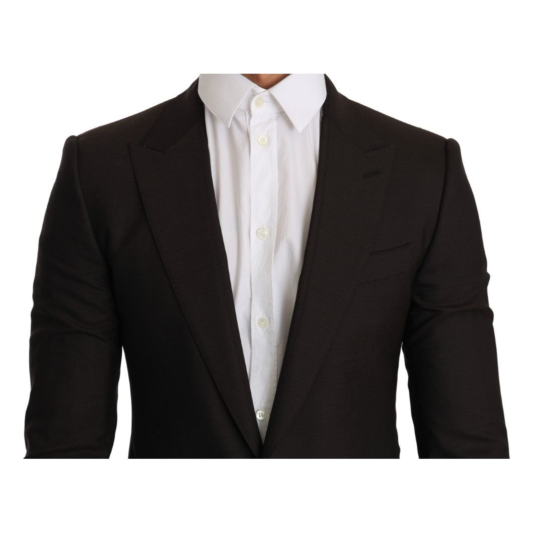 Dolce & Gabbana Brown Virgin Wool Blazer Jacket