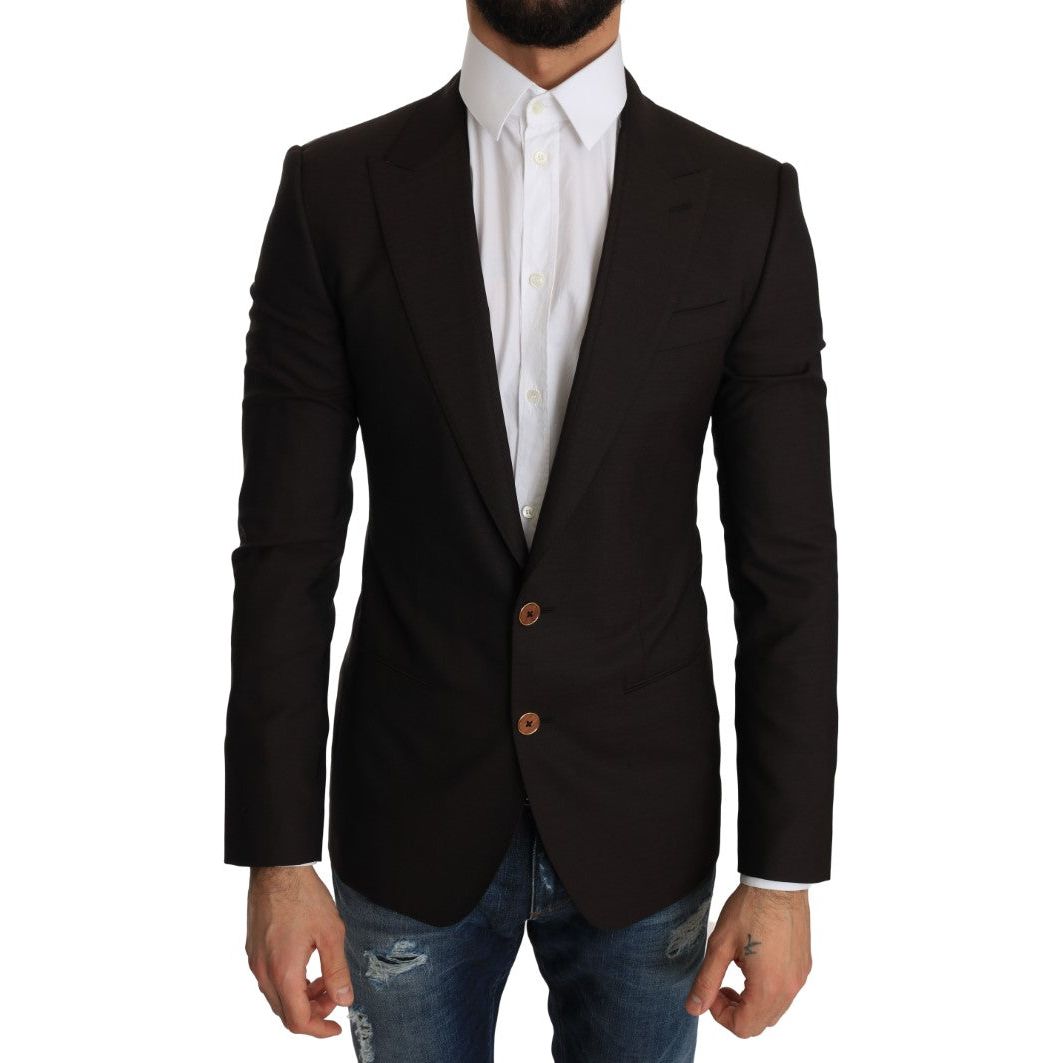 Dolce & Gabbana Brown Virgin Wool Blazer Jacket