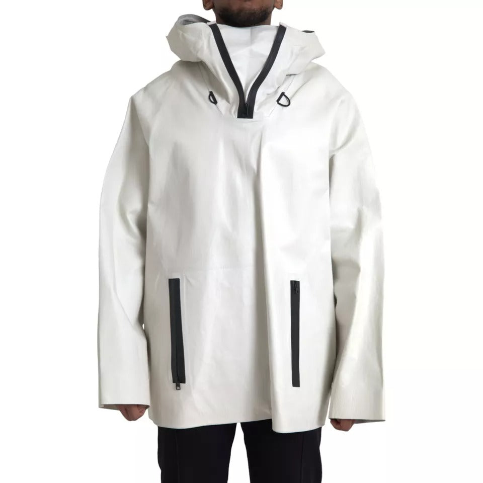Bottega Veneta White Leather Waterproof Jacket Blouson