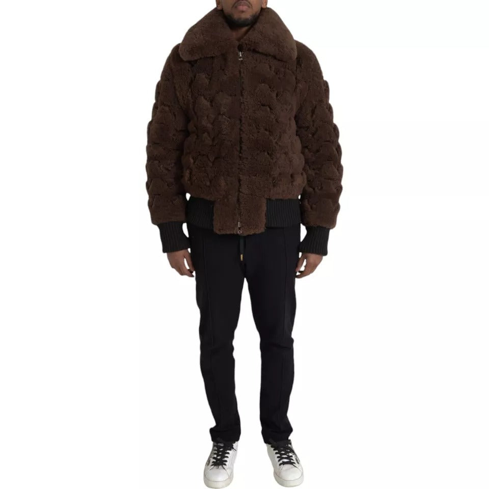 Bottega Veneta Brown Fur Lamb Shearling Coat Jacket Luxury