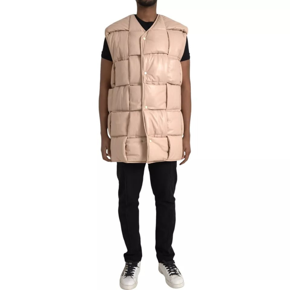 Bottega Veneta Beige Quilted Calf Leather Jacket