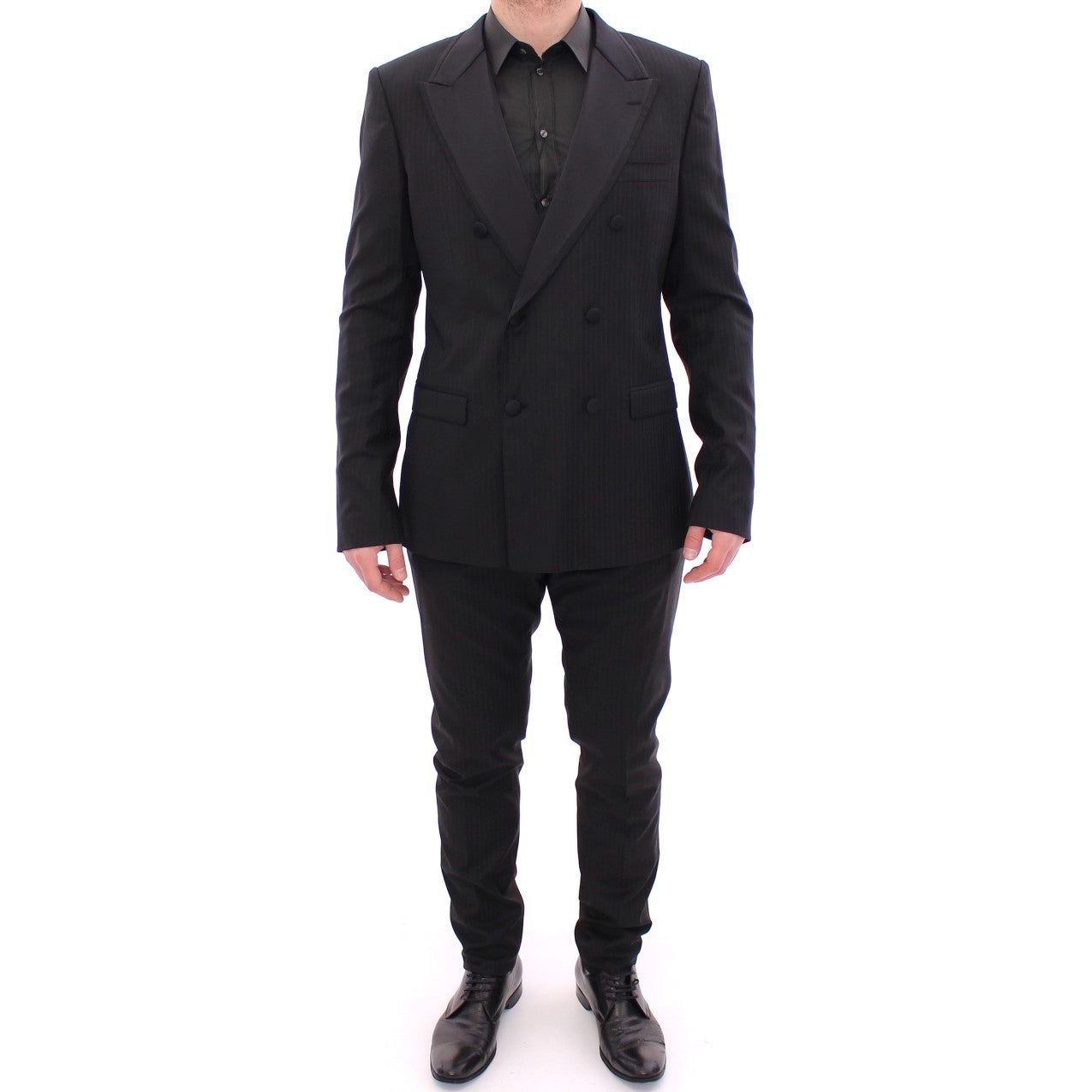 Dolce & Gabbana Black Wool-Silk Blend Suit