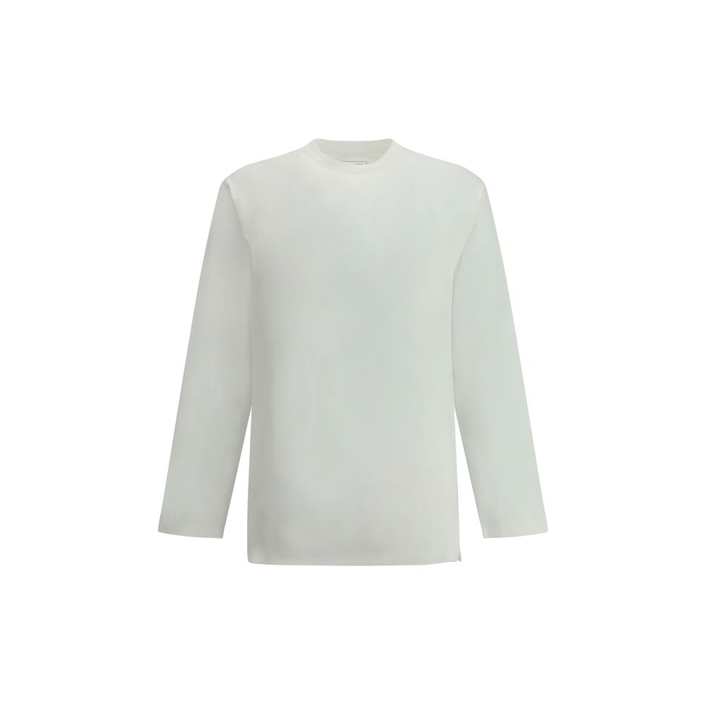 Y-3 Black Cotton Long Sleeve Jersey With Maxi Print