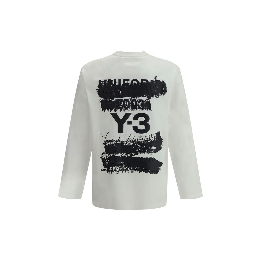 Y-3 Black Cotton Long Sleeve Jersey With Maxi Print