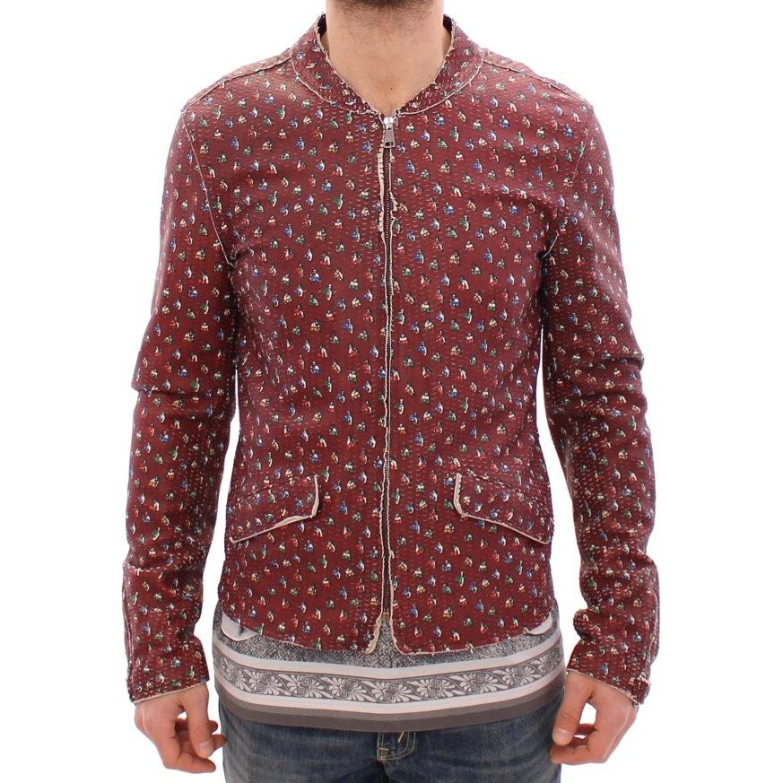 Dolce & Gabbana Bordeaux Lambskin Leather Jacket