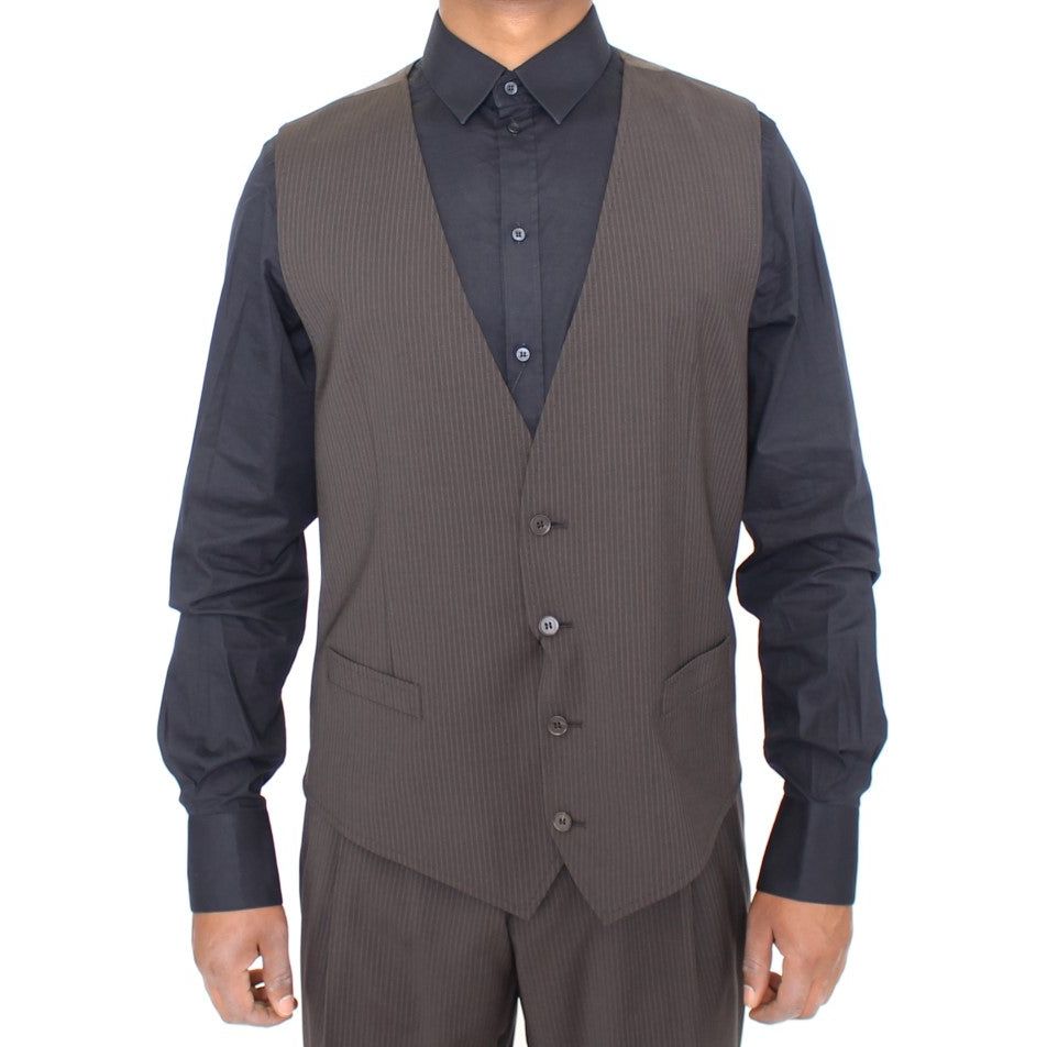 Dolce & Gabbana Brown Wool Dress Vest