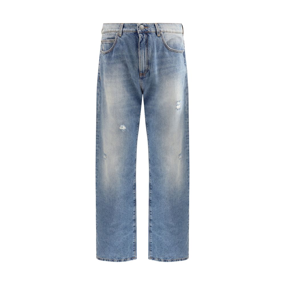 Balmain Blue Denim Loose Jeans: Effortless Luxury Redefined