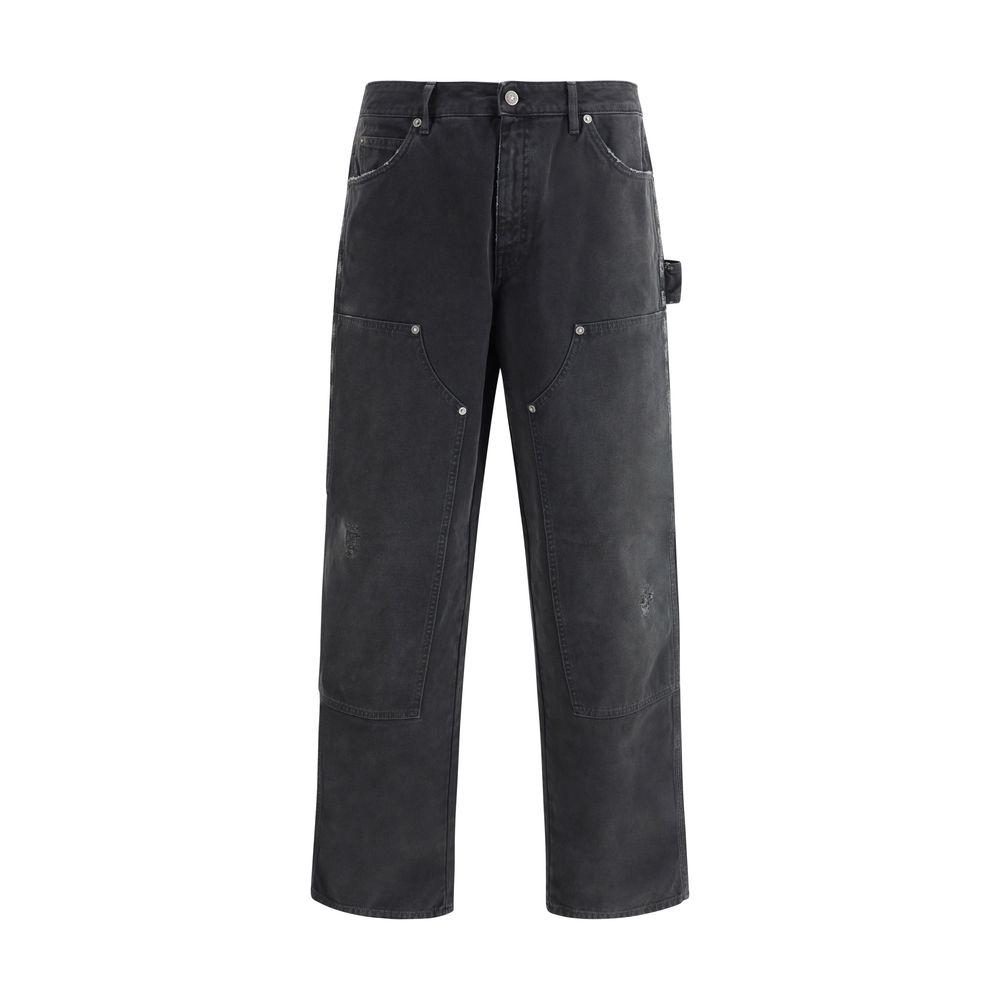 Golden Goose Blue Denim Jeans with Distinctive Appliqué Design
