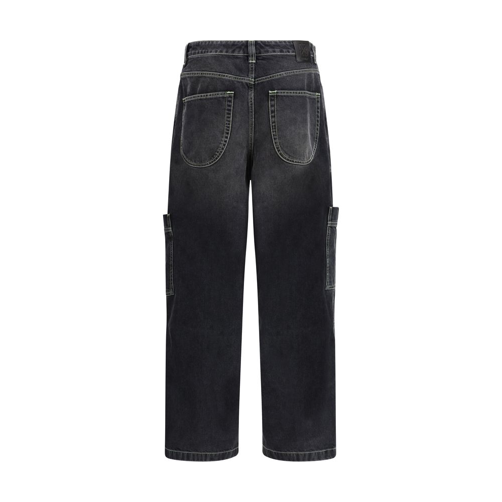 Off-White Blue Denim Cargo Jeans for Elevated Street Style