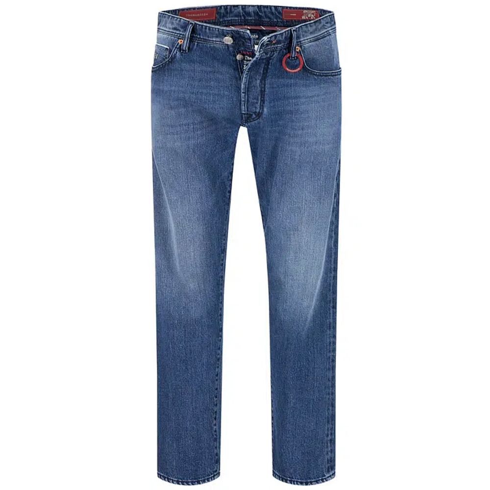 Tramarossa Blue Cotton Jeans for Timeless Elegance