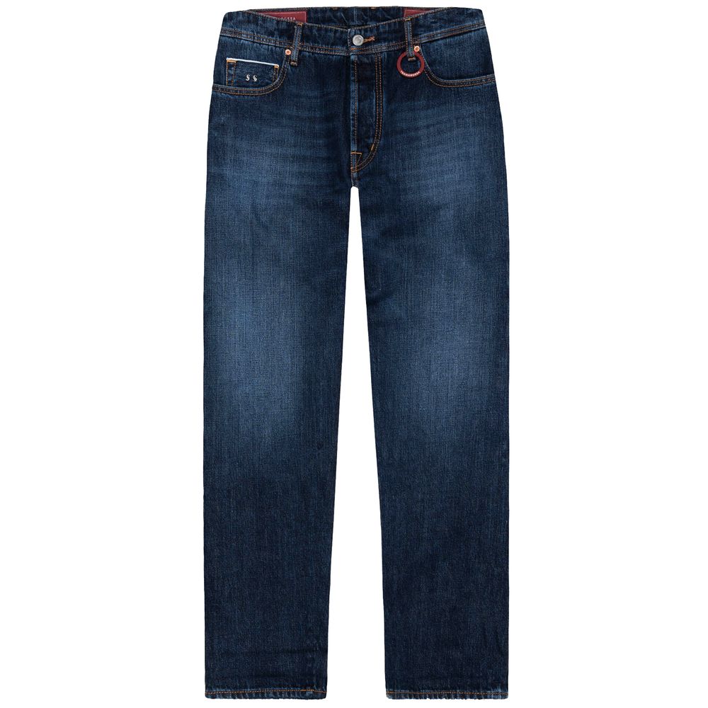 Tramarossa Blue Cotton Jeans for Timeless Elegance