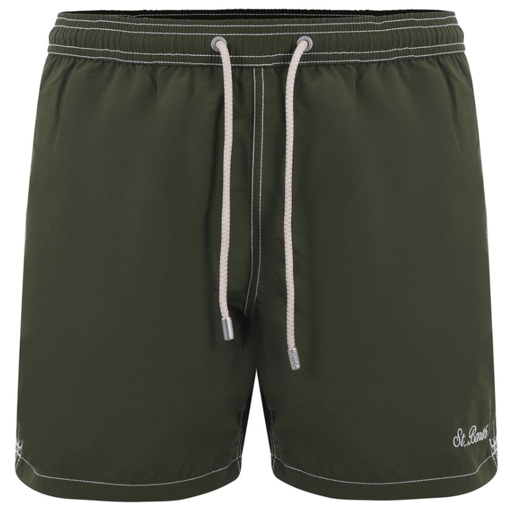 MC2 Saint Barth Green Cotton Swimwear Boxer for Elegant Leisure