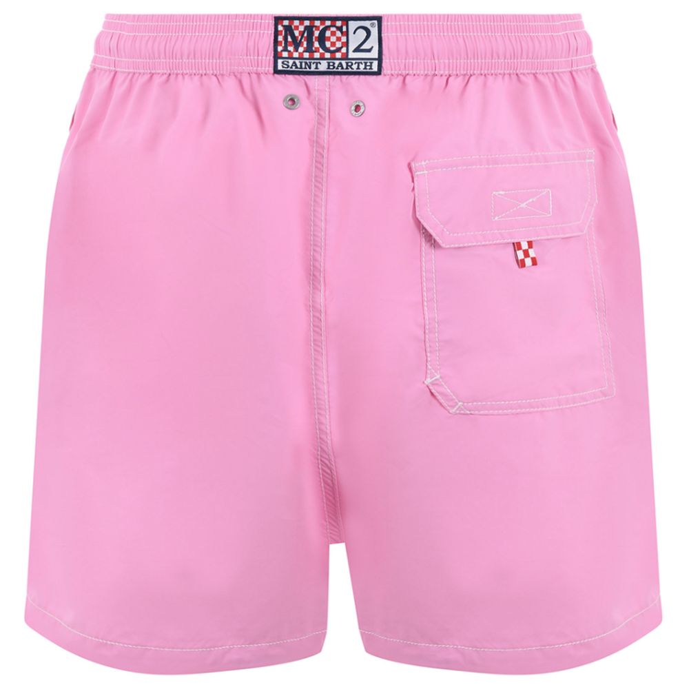 MC2 Saint Barth Pink Cotton Swimwear Boxer for Elevated Style