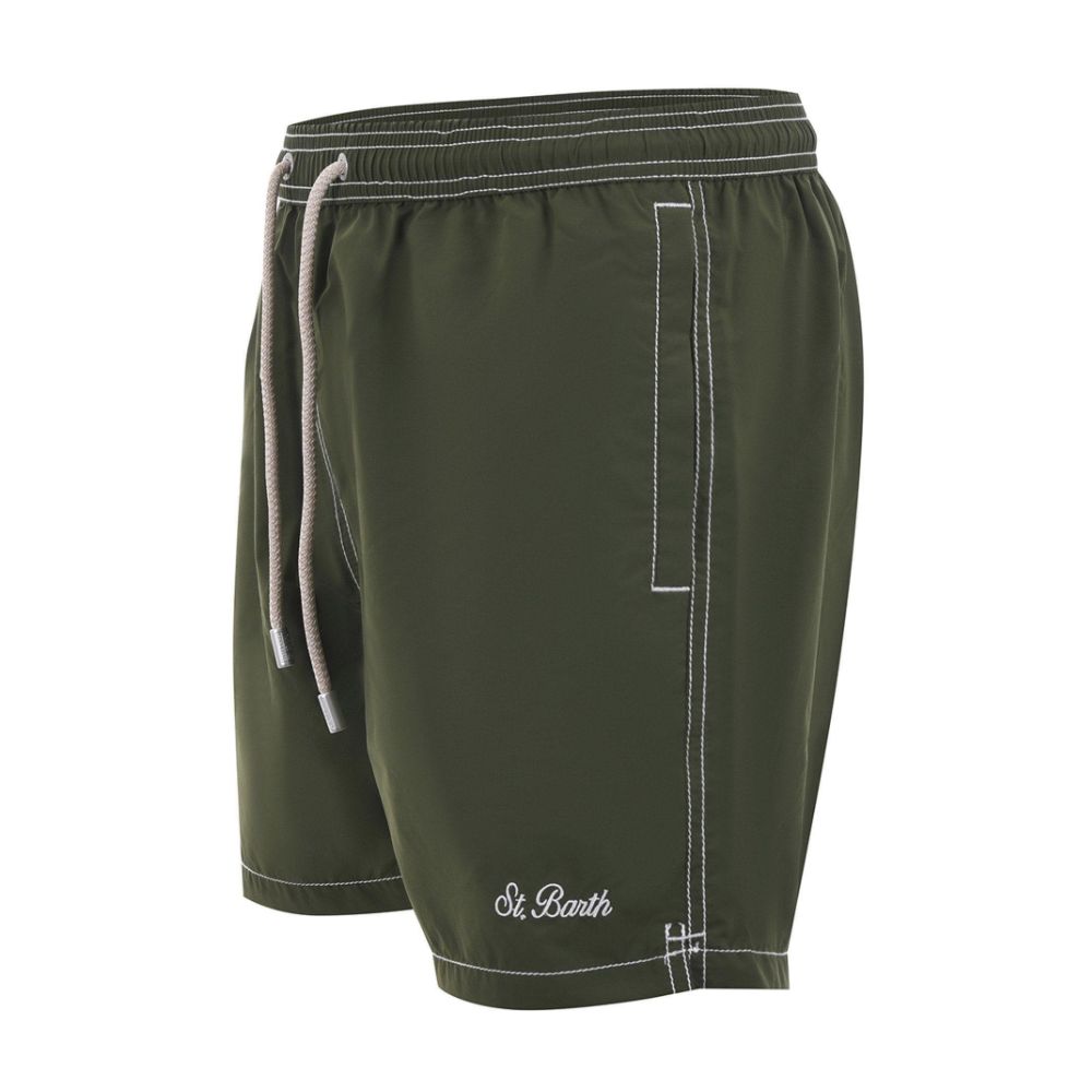 MC2 Saint Barth Green Cotton Swimwear Boxer for Elegant Leisure