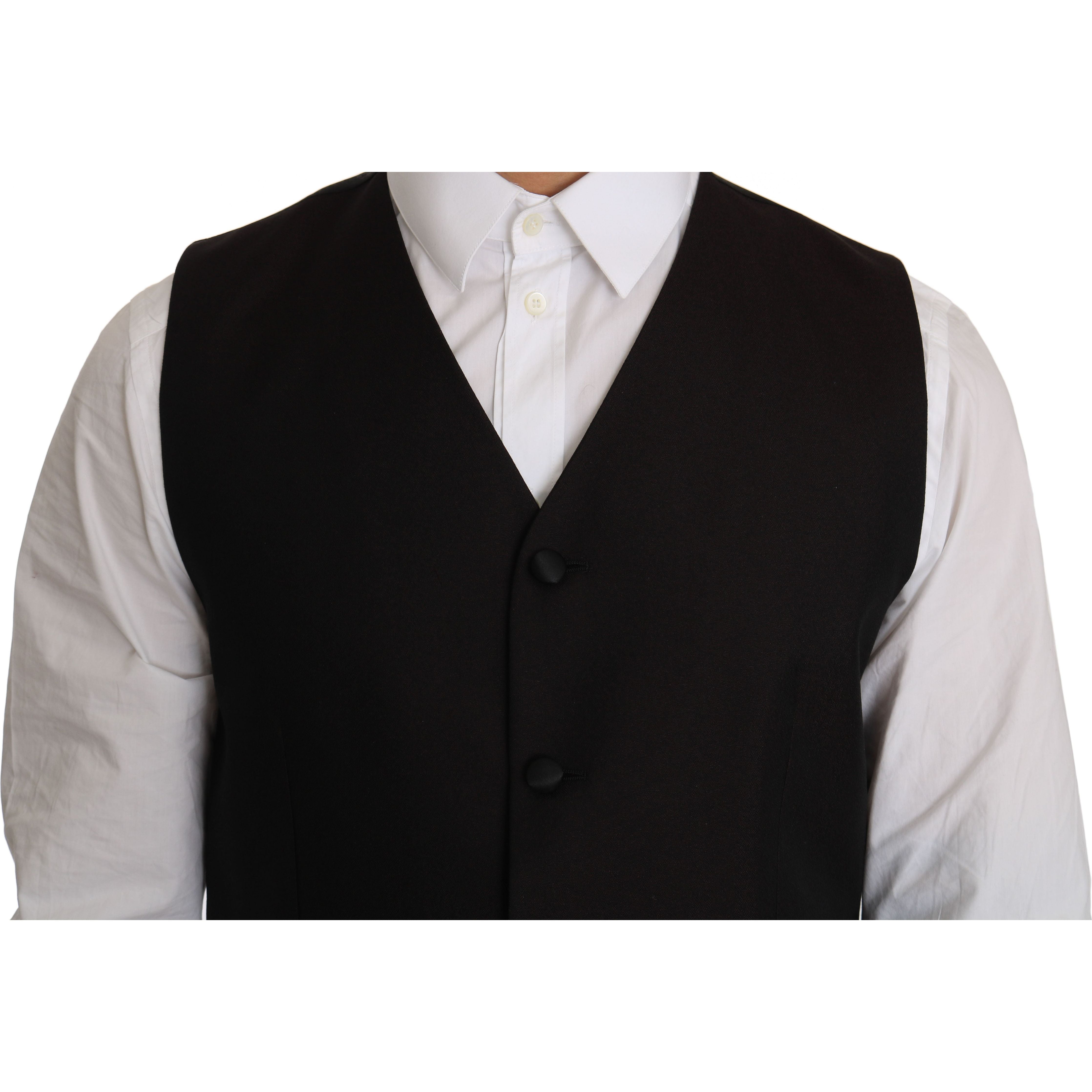 Dolce & Gabbana Black Silk Blend Formal Vest