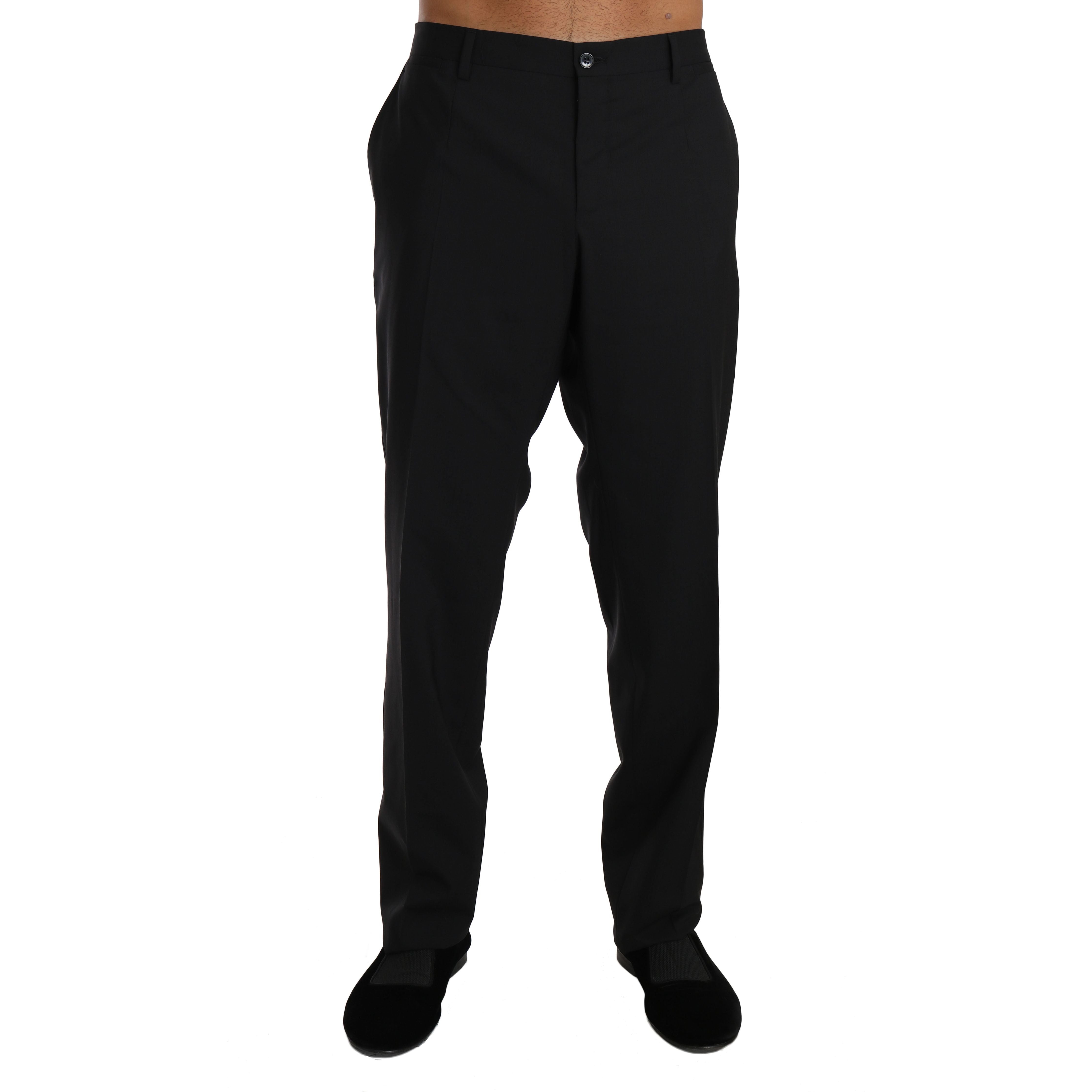 Dolce & Gabbana Black Wool Dress Pants for Sophistication