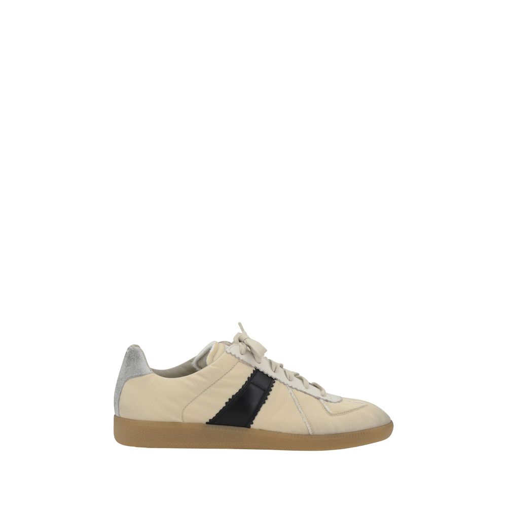 Margiela White Calfskin Sneakers - Iconic Retro Elegance