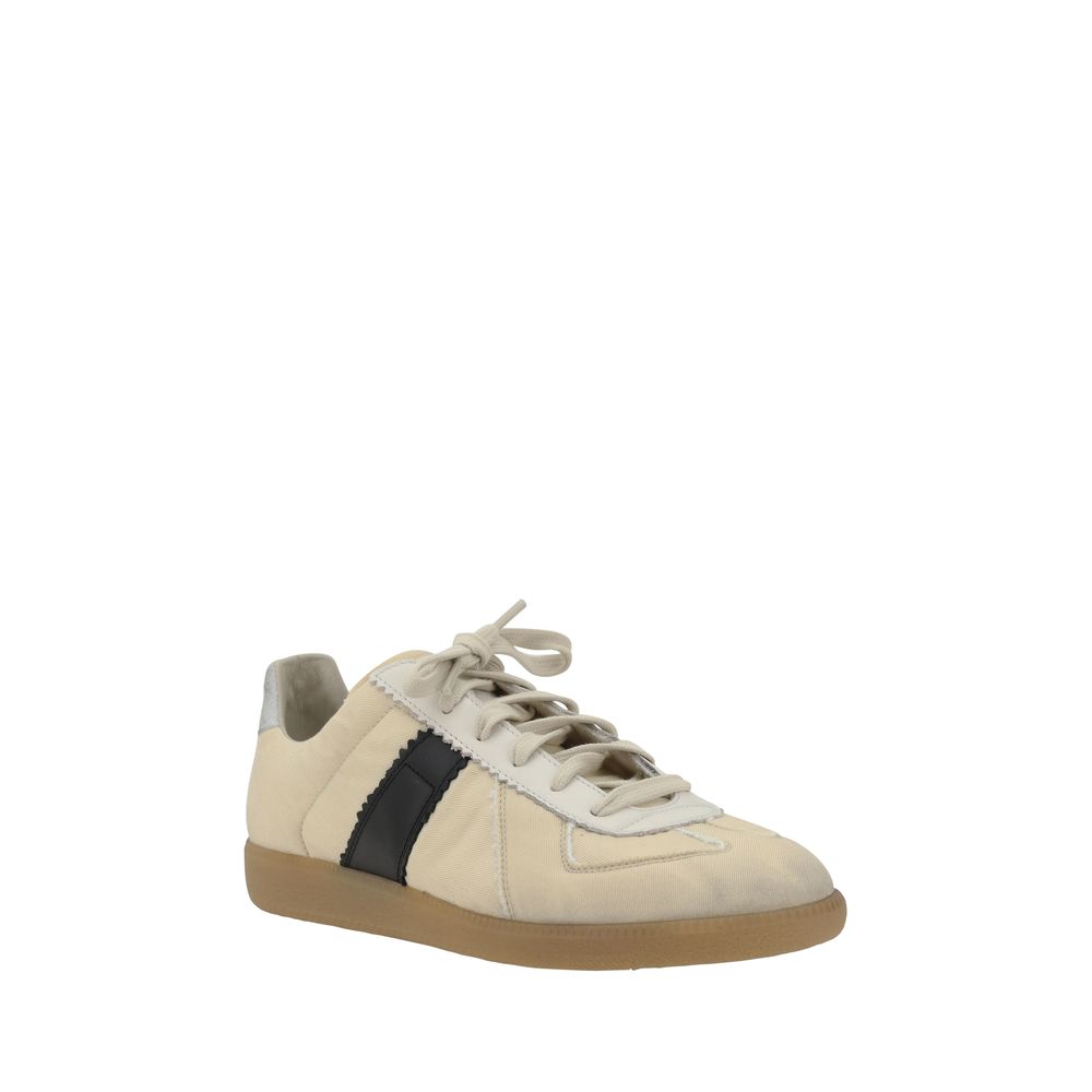 Margiela White Calfskin Sneakers - Iconic Retro Elegance