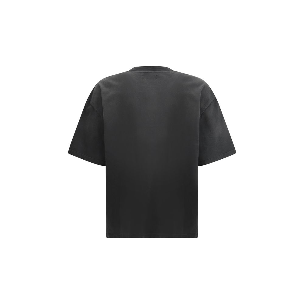 Amiri Black Cotton T-Shirt with Iconic Pegasus Print Design