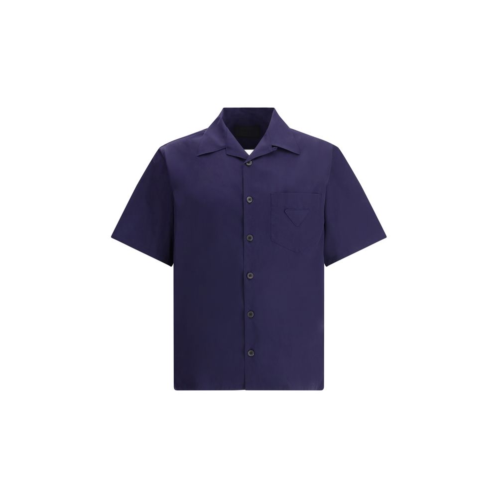 Prada White Premium Cotton Short-sleeved Shirt