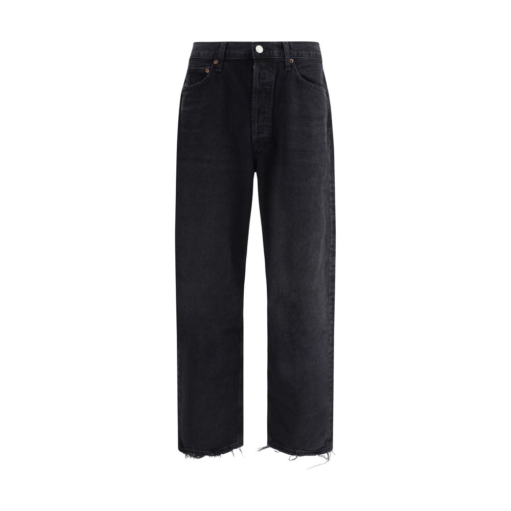 Agolde Blue Denim Cotton Mid Rise Loose Jeans