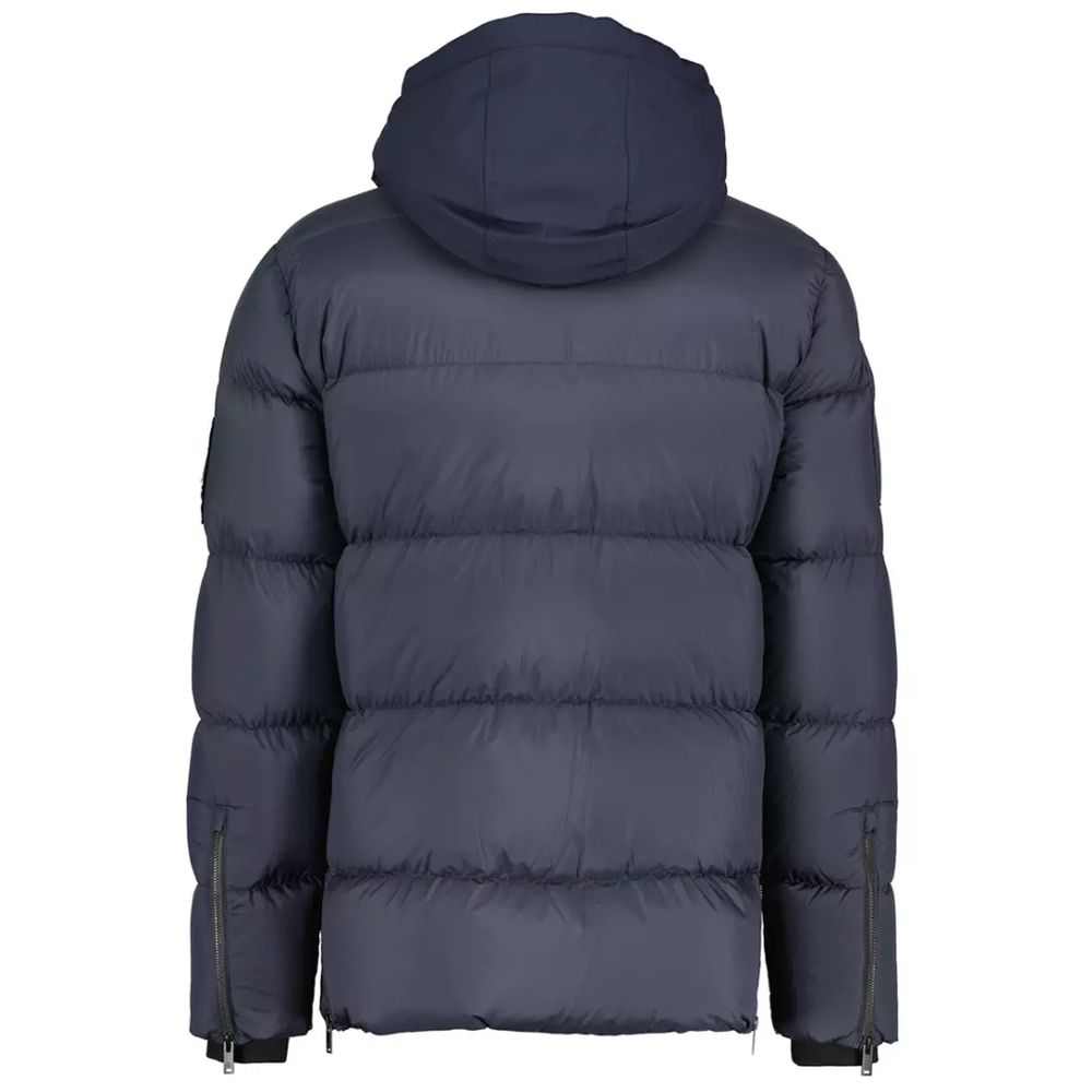 Moose Knuckles Blue Nylon Jacket - Luxe Outerwear Essential