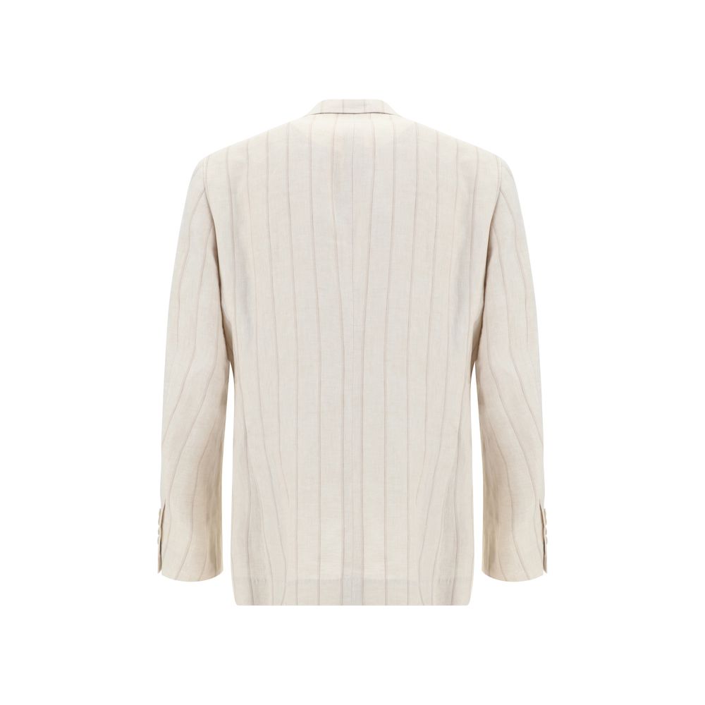 Brunello Cucinelli Grey Linen Blazer Jacket